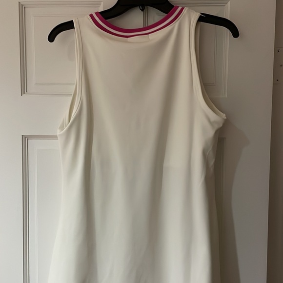 NWT sincerely jules white & pink trim v-neck active tennis golf dress size large - Picture 5 of 6